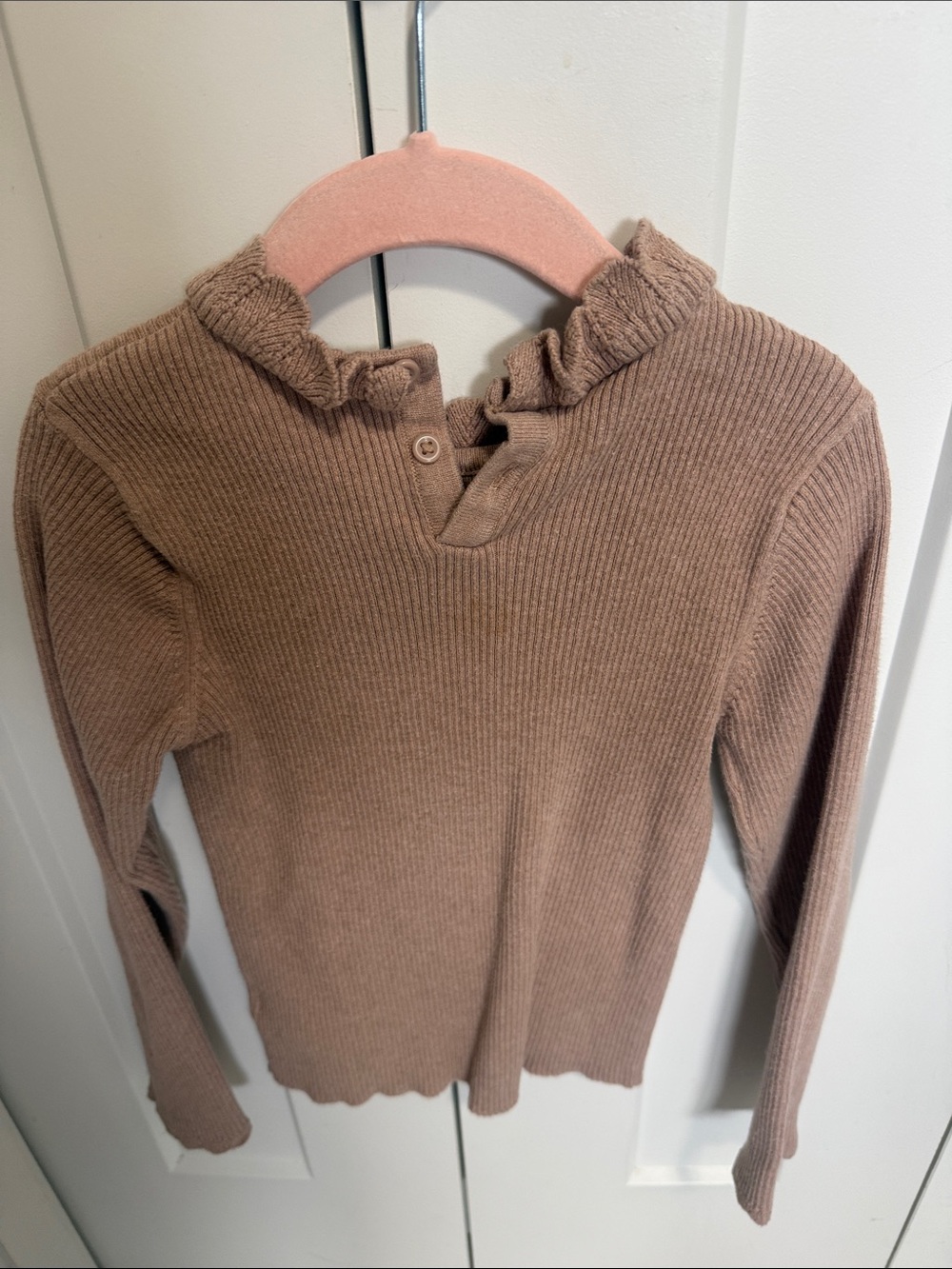 next Ribbed Ruffle Turtleneck Sweater - Taupe - Picture 3 of 3